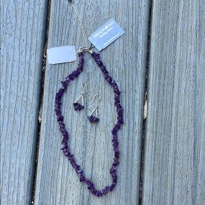 Fashion Bug Purple Amethyst Necklace and Earring Set